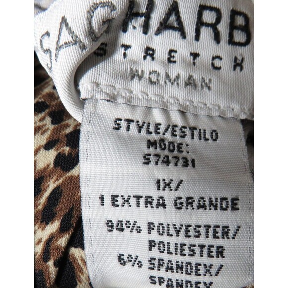 Sag Harbor Leopard Print V Neck Tunic Top Plus Size 1X - Picture 7 of 7